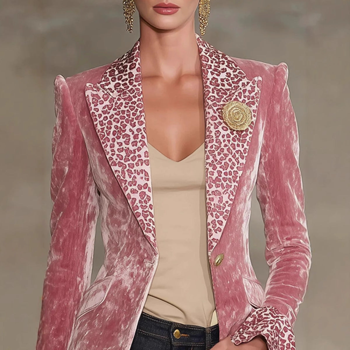 Women's Long Sleeve Lapel Digital Printing Small Blazers