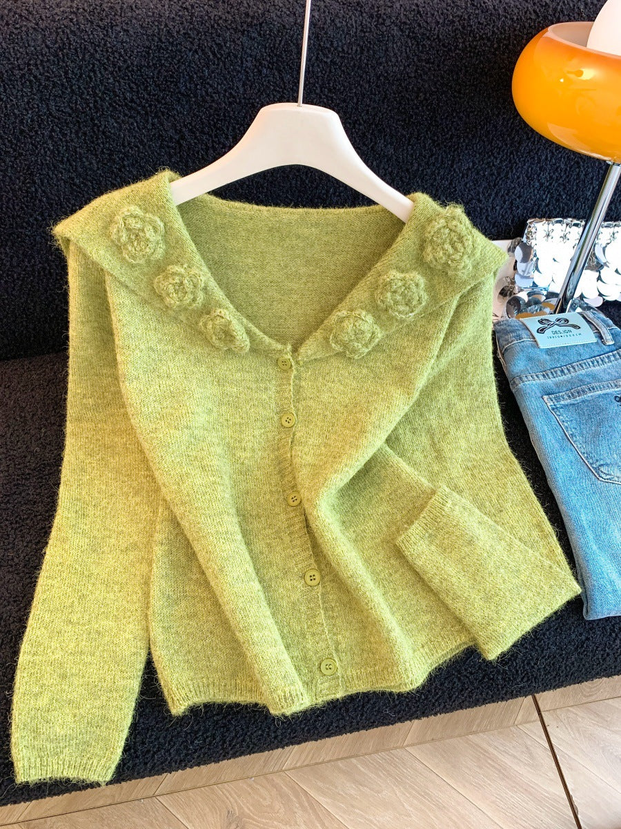 Women's Three-dimensional Flower Soft Glutinous High-grade Idle Sweaters