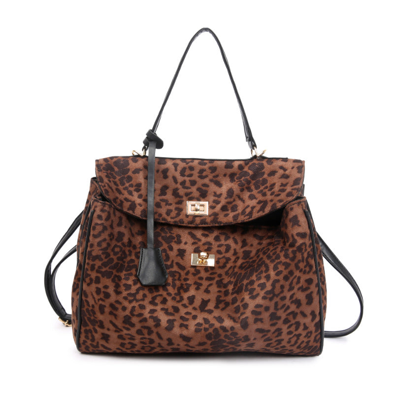 Leopard Print Large Capacity Portable Advanced Handbags