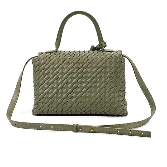 Classic Women's Woven Fashion Leather Handmade Handbags