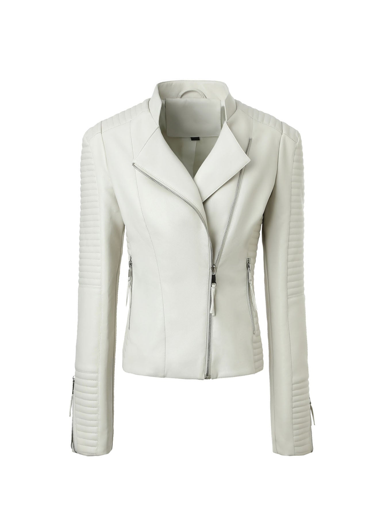 Women's Leather For European Style Slim Lapel Jackets
