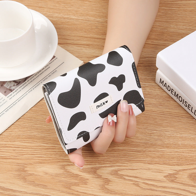 Women's Multiple Slots Short Mini Cow Card Holder