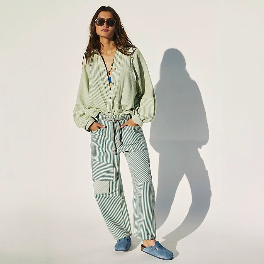 Mid Waist Fashion Commuter Casual Loose Wide Leg Women's Jeans