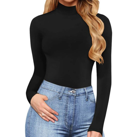 Women's Casual Bottoming Long Sleeve Tight Leopard Women's Jumpsuit/clothing