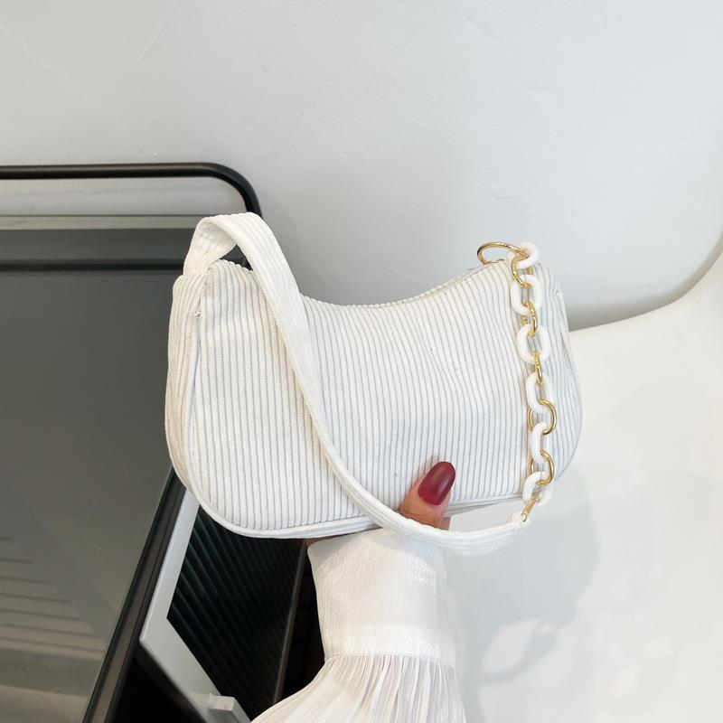 Women's Korean Style Artistic Cloth Simple Corduroy Shoulder Bags