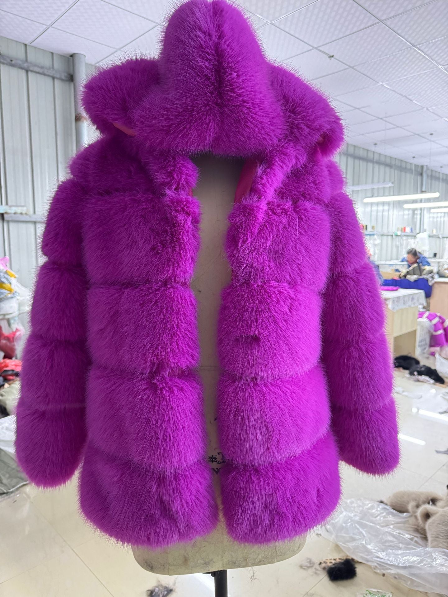Women's Imitation Fur Fox Hooded Artificial Coats
