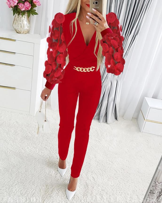 Women's Spring Cute Style Fresh Sweet Polyester Jumpsuits