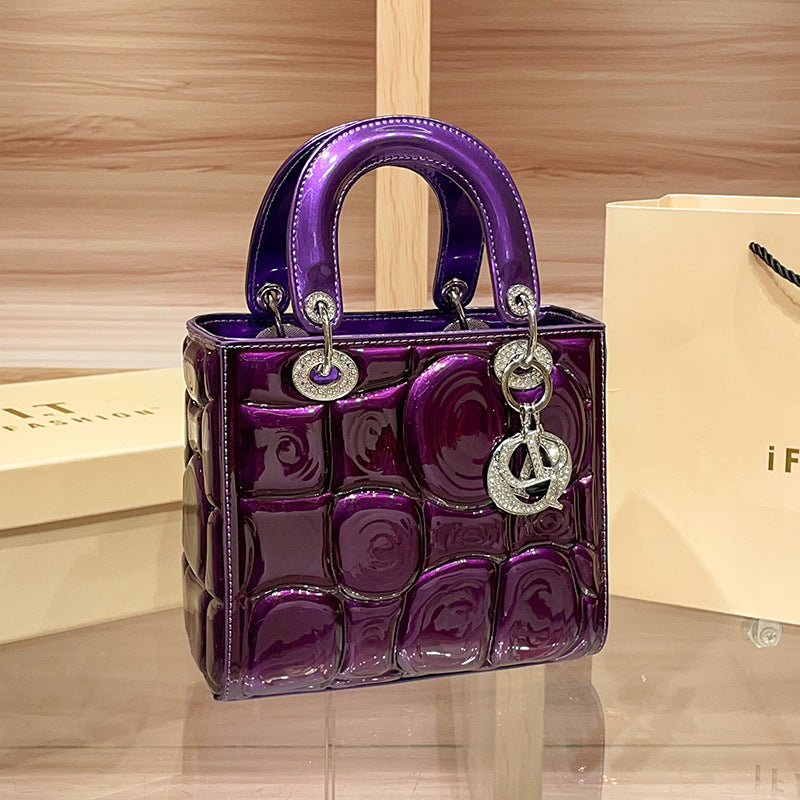 Women's High-grade Patent Leather Portable Diana Fashion Crossbody Bags