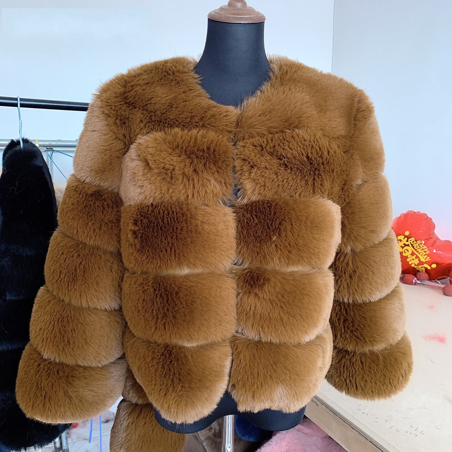 Women's Fur Warm Leisure Stitching Faux Fox Coats