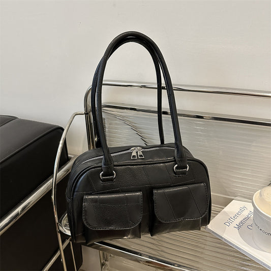 Women's Niche Underarm Fashion Stitching Versatile Large Armpit Bags