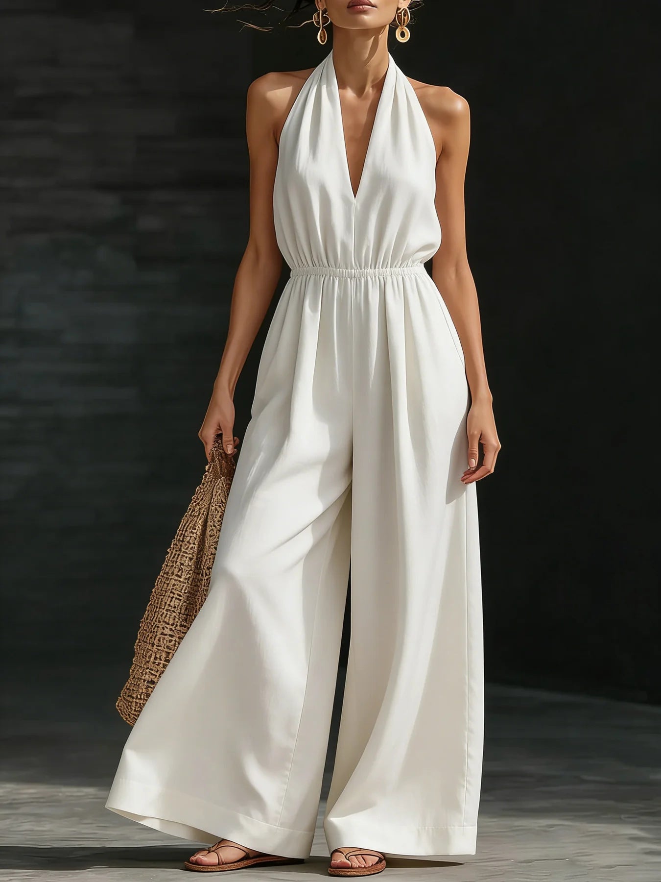 Women's Summer Halter Design Sense Graceful Fashionable Commuter Women's Jumpsuit/clothing