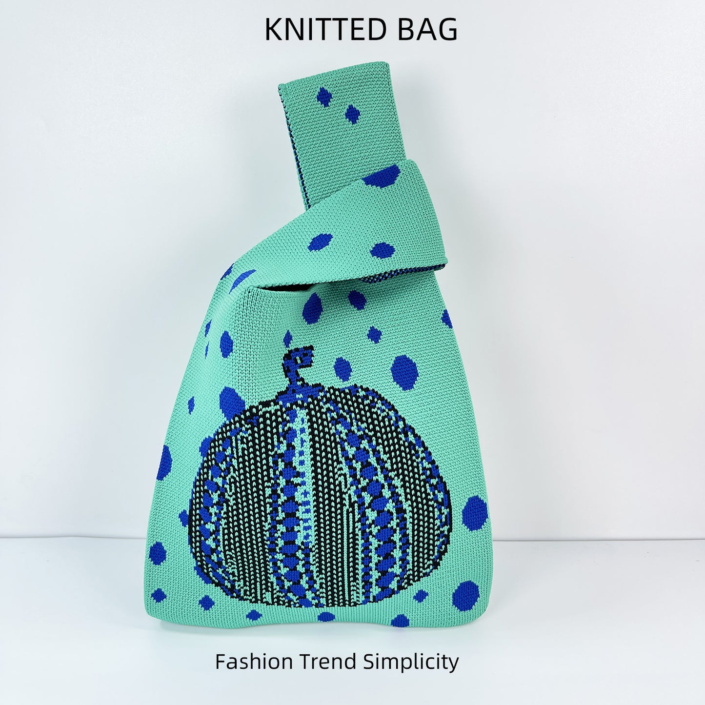 Soft Glutinous Pumpkin Knitted Fashionable Large Handbags