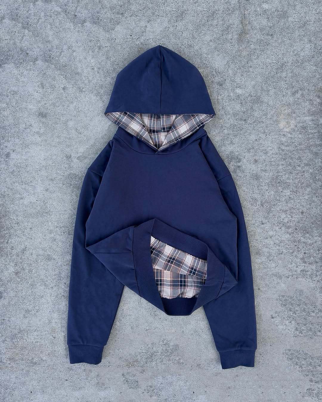 High Street Double-sided Retro Plaid Casual Hooded Long Sweaters