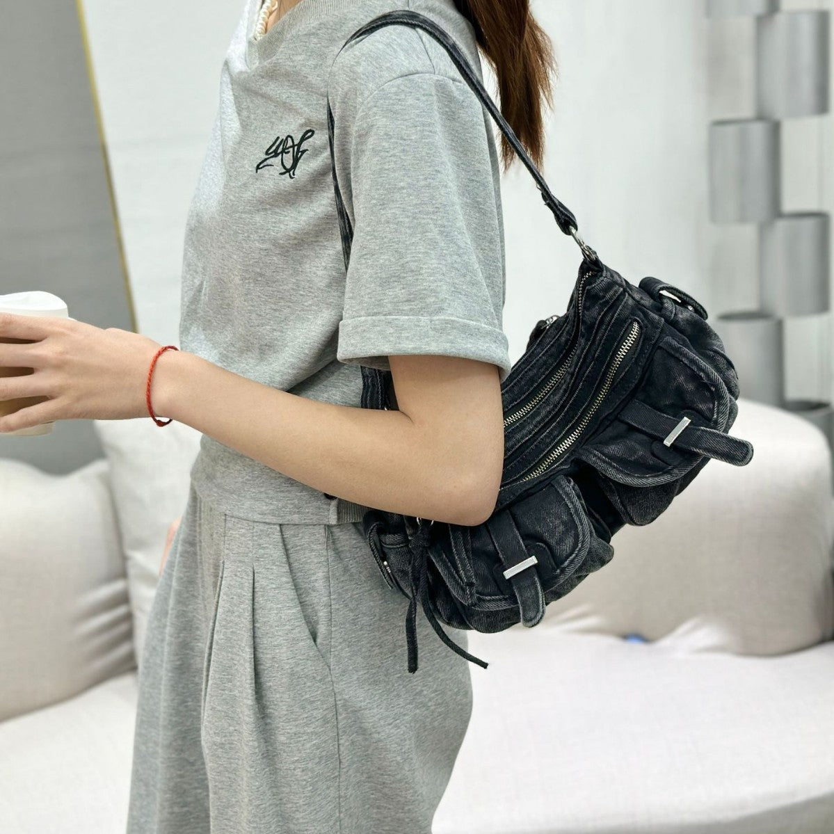 Women's Retro Fashion Underarm Trend Denim Armpit Bags