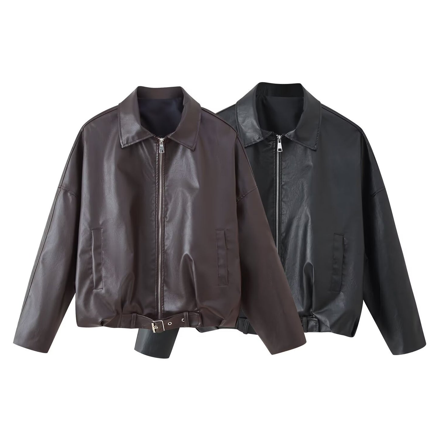 Peter Pan Collar Brown Black Two Jackets