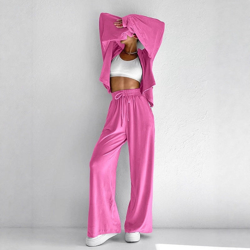 Unique Women's Hooded Sweatshirt Two-piece Winter Fashion Casual Suit