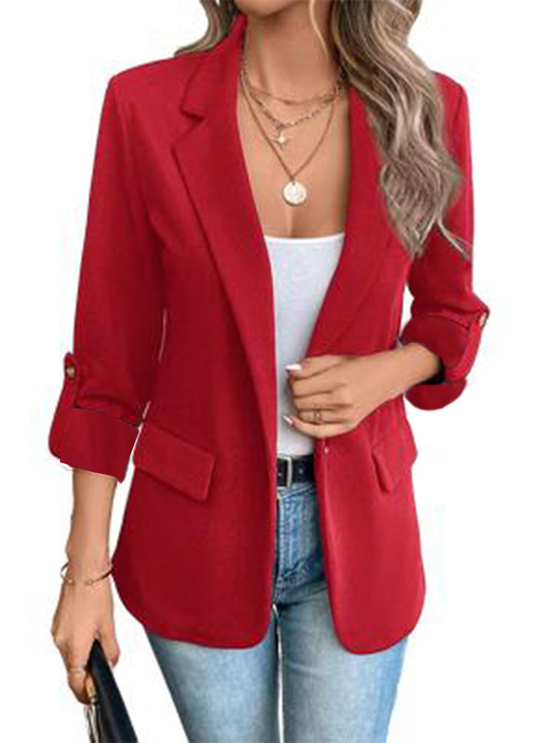 Women's Fashionable Solid Color Long Sleeve Suits