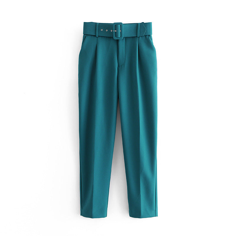 Women's Spring Pleated Harem Casual Solid Color Pants