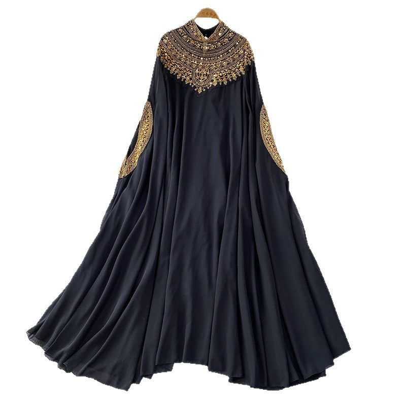 Women's Niche Embroidered Beads Sequined Long-sleeved Dress Summer Dresses