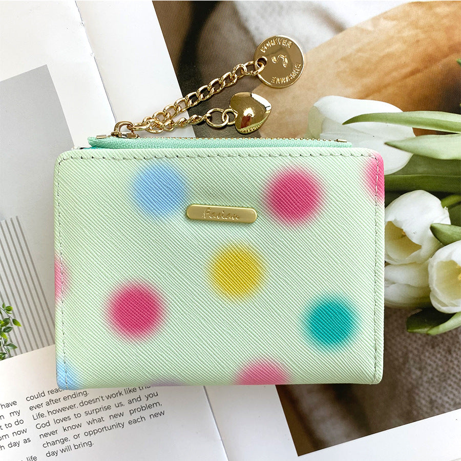 Women's High-grade Korean Style Love Pendant Short Ladies Wallets