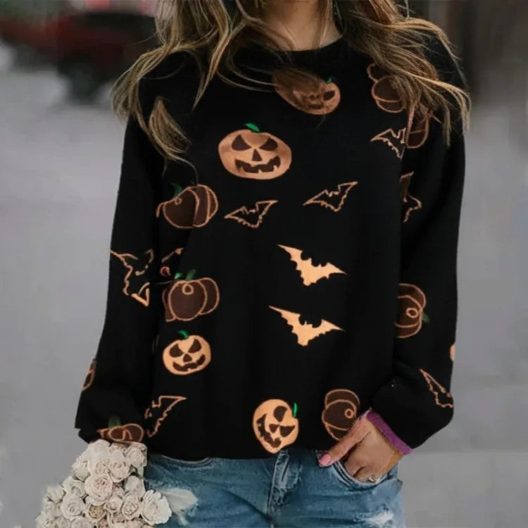 Women's Pattern Pullover Casual Loose Long Sleeve Sweaters