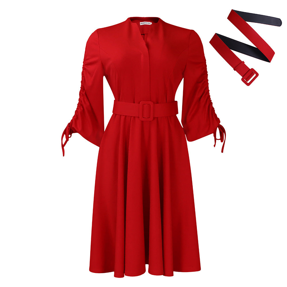 Women's Fashion Temperament Pleated A- Line African Dress