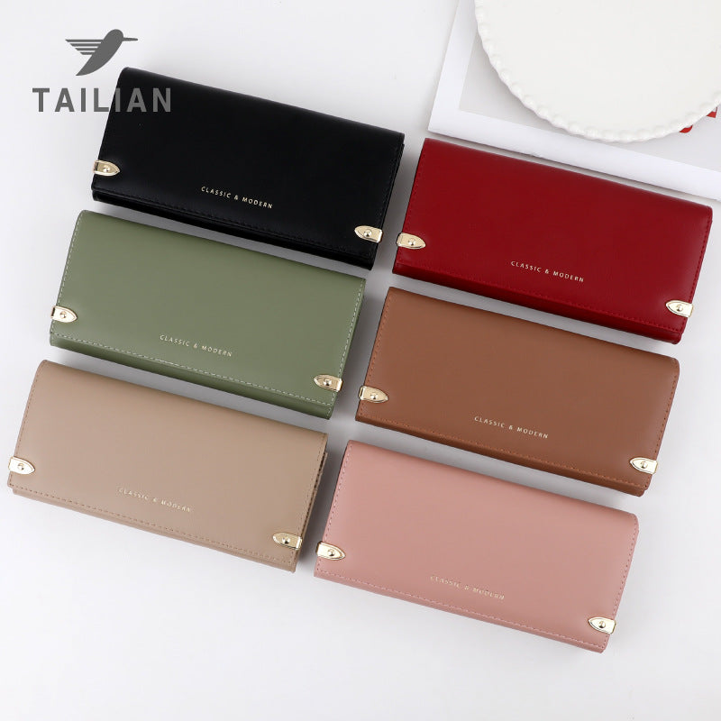 Women's High-grade Leather Long Storage Carrying Multiple Ladies Wallets