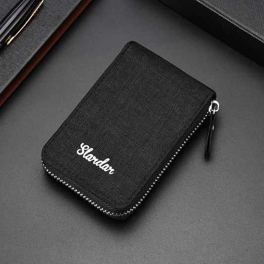 Men's Canvas Sleeve Large Capacity Multiple Slots Document Card Holder