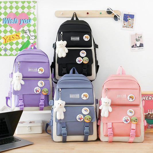 Large Capacity Printed Korean Style Suit Middle School Students' Schoolbags