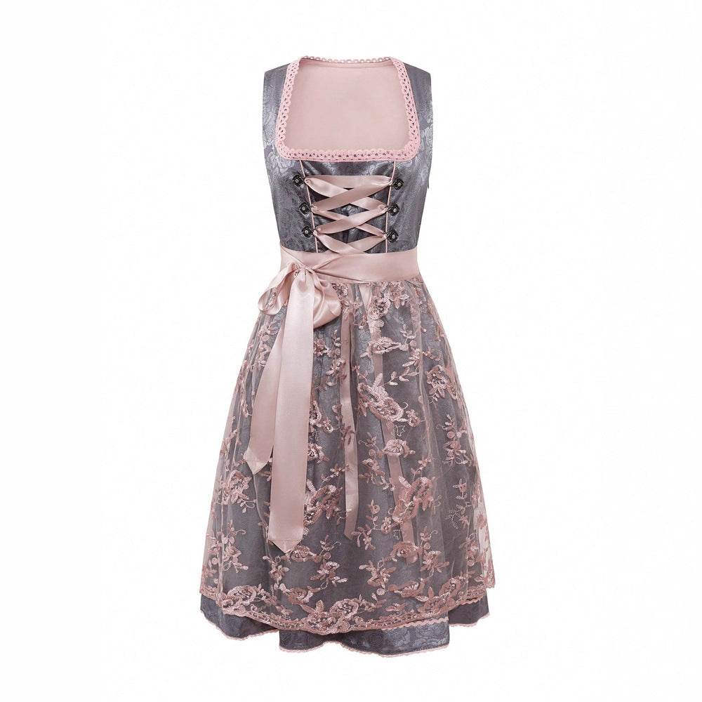 Women's Hot Maid Beer Sleeve Tied Dress Dresses