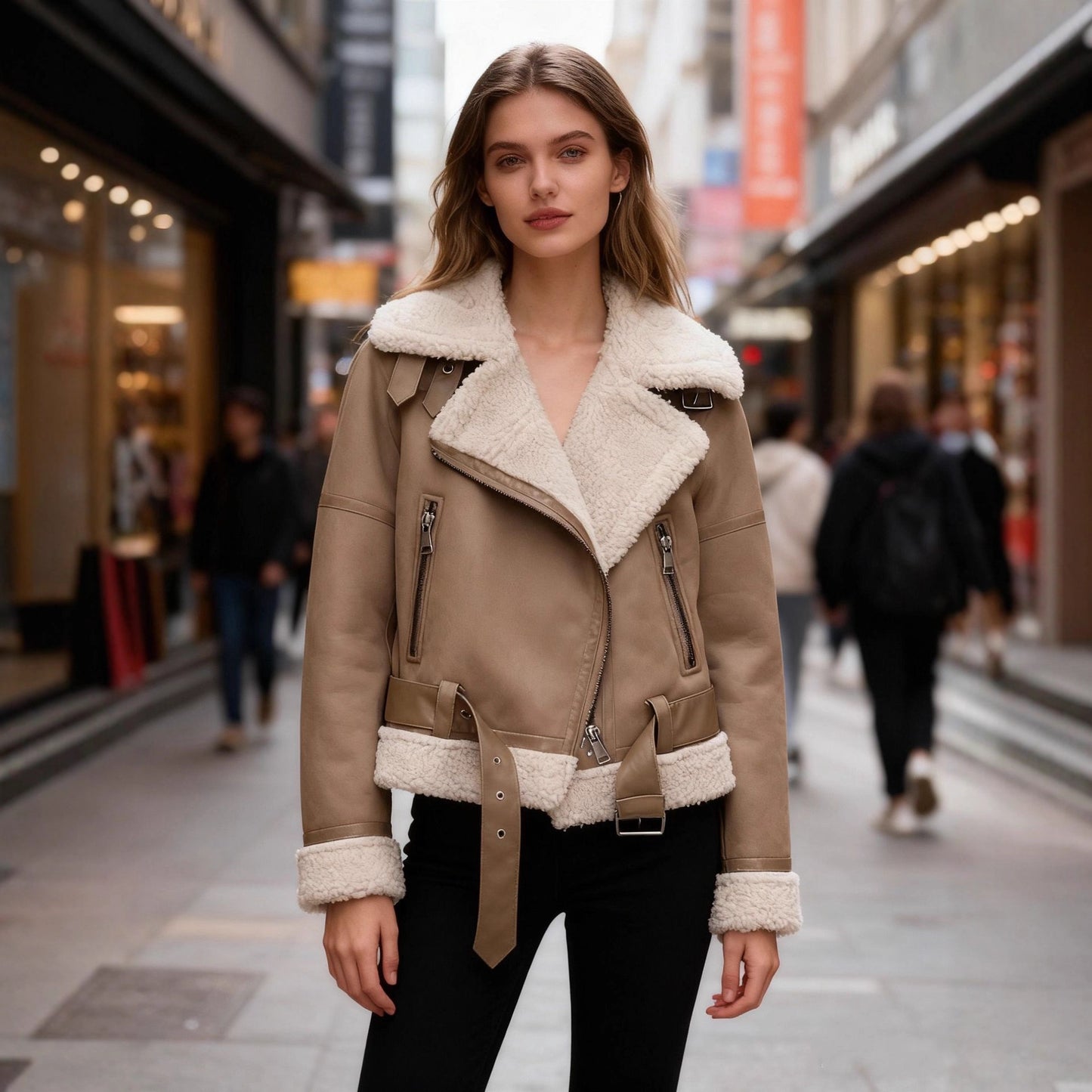 Women's Double-sided Fur Integrated Suede Fabric Coats