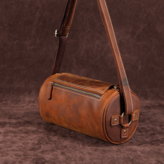 Men's Horse Leather First Layer Cowhide Postman Men's Shoulder Bags