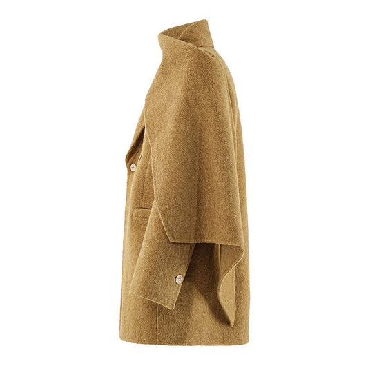 Women's French Style High-grade Stitching Scarf Collar Woolen Autumn Niche Blazers