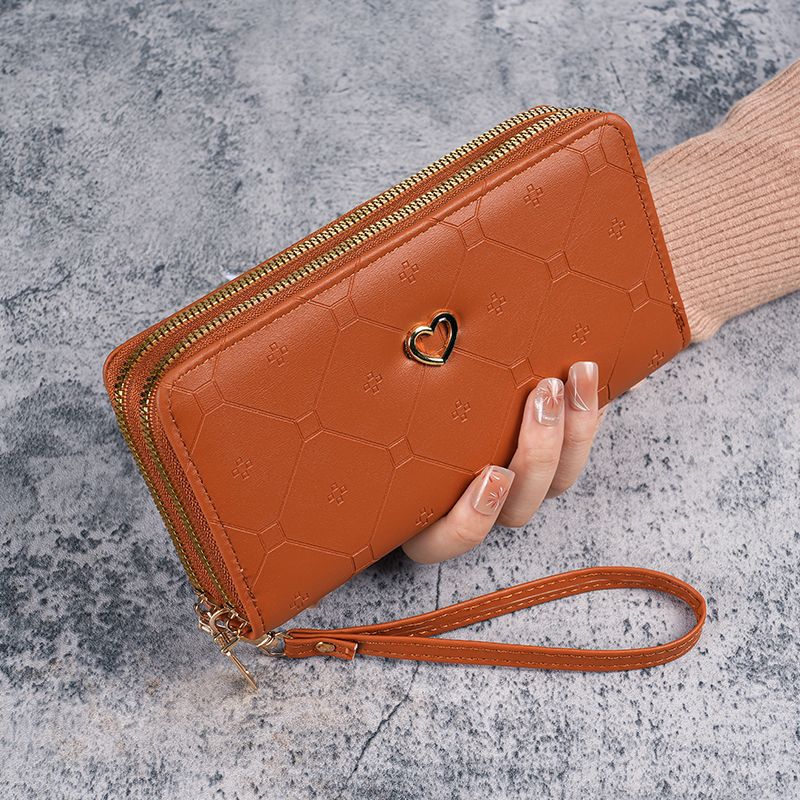 Personality Long Double Layer Zipper Affordable Handbags