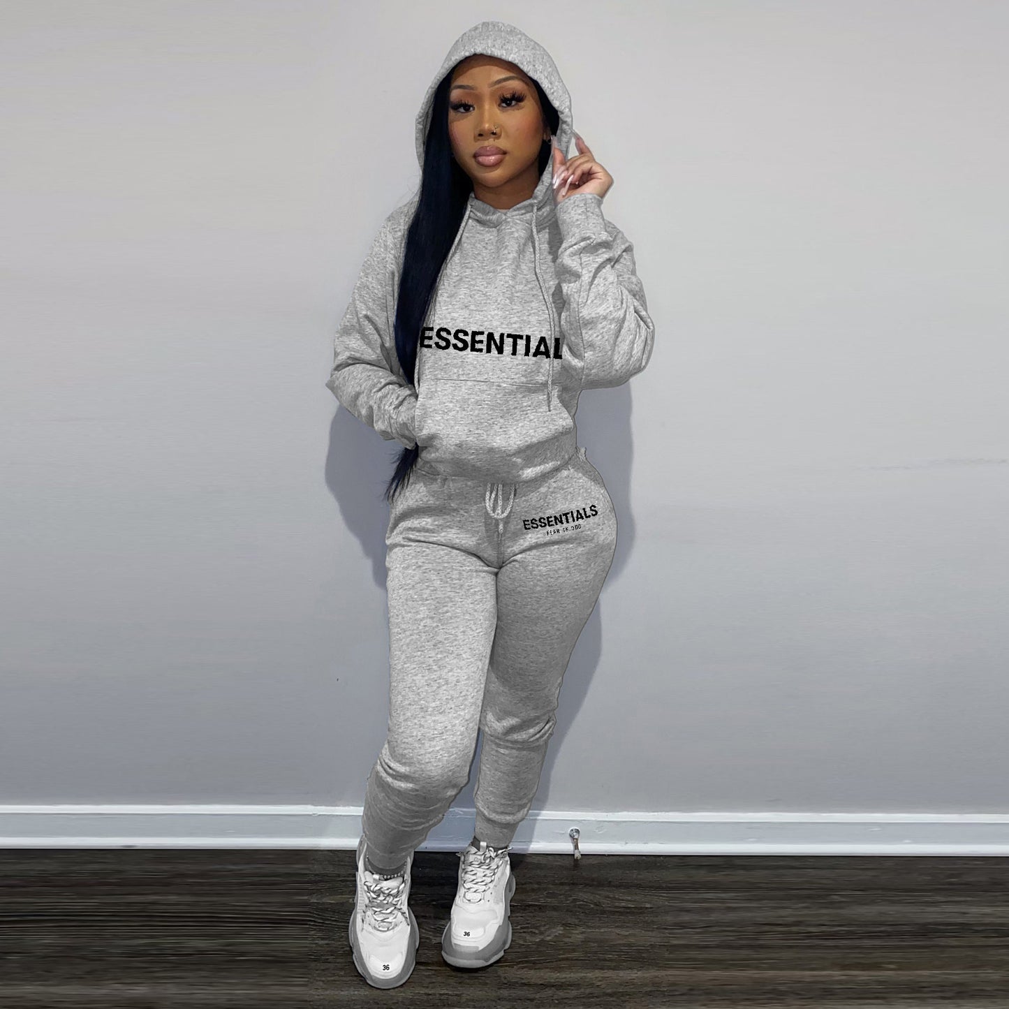 Women's Fashion Chest Casual Hooded Set Suits