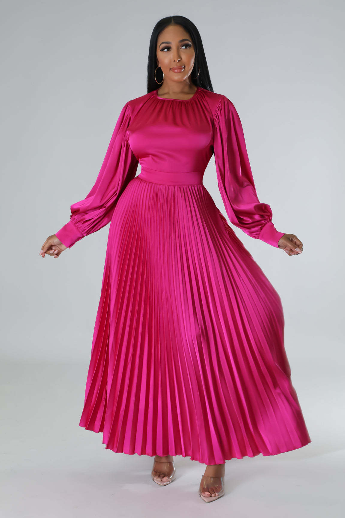 Women's Trendy Casual Pleated Long Dress Dresses
