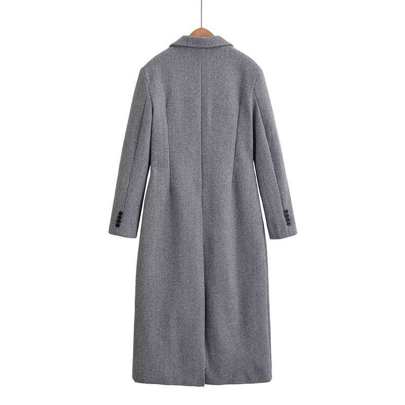 Women's Long Woolen Waist Trimming Casual Elegant Coats