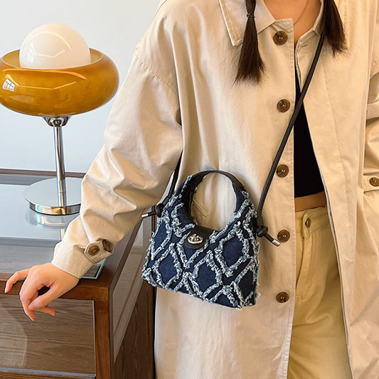 Women's Autumn Design Popular Fashion Rhombus Canvas Crossbody Bags