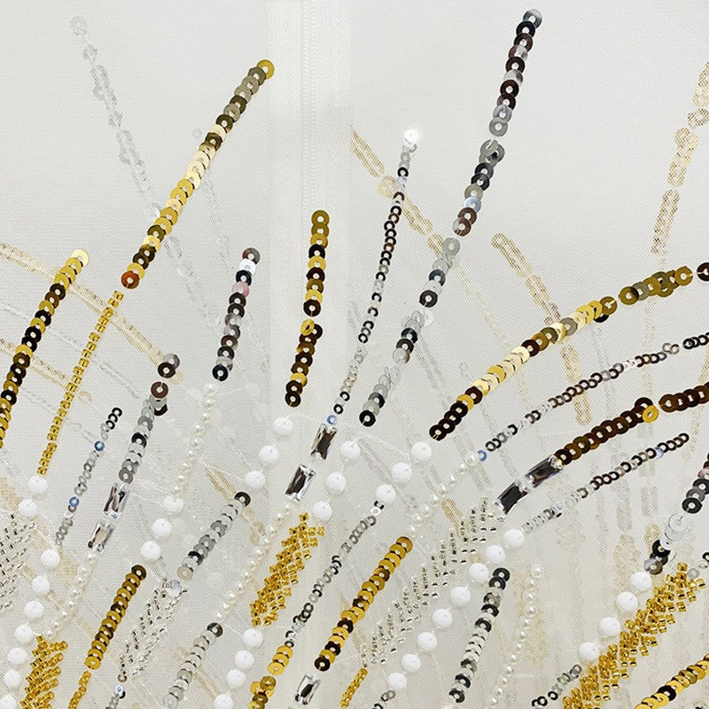 Attractive Fashion Mesh Patchwork Sequin Bead Women's Jumpsuit/clothing
