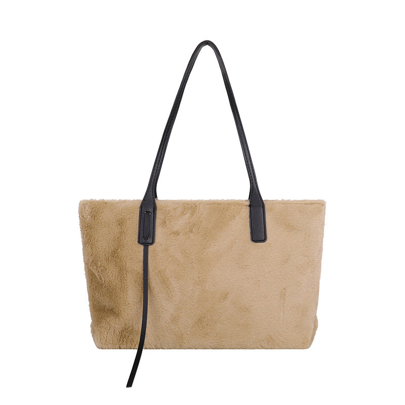 Fashion Plush Large Capacity Totes Winter Tote Bags