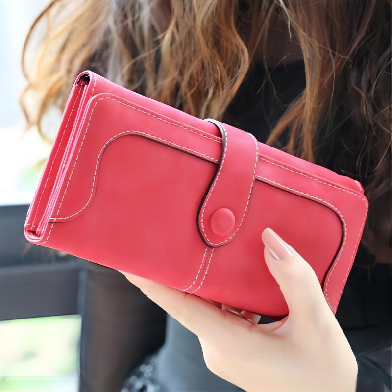 Women's Frosted Vintage Clutch Soft Leather Multifunctional Buckle