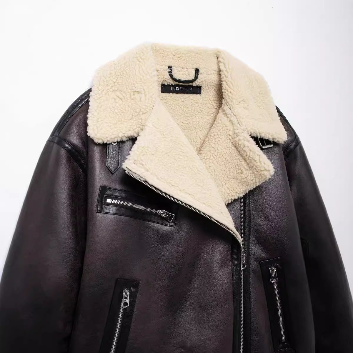 Women's Autumn Casual Faux Leather Zipper For Coats