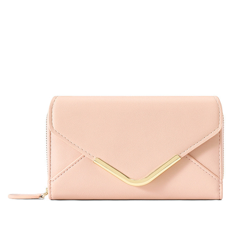 Women's High-grade Envelope Zipper Minimalist Multiple Slots Ladies Wallets
