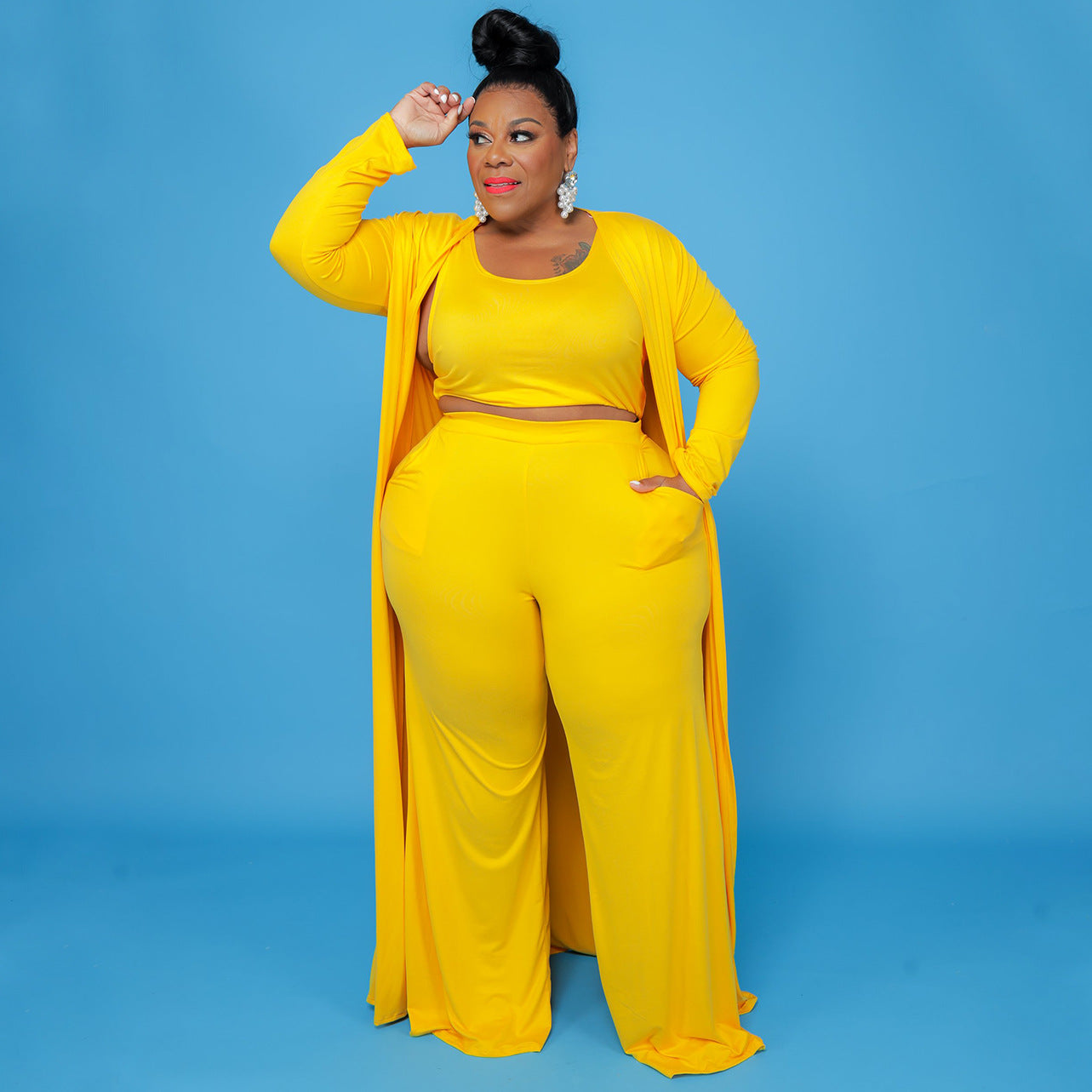 Women's Casual Fashion Sports Home Robe Three-piece Suits