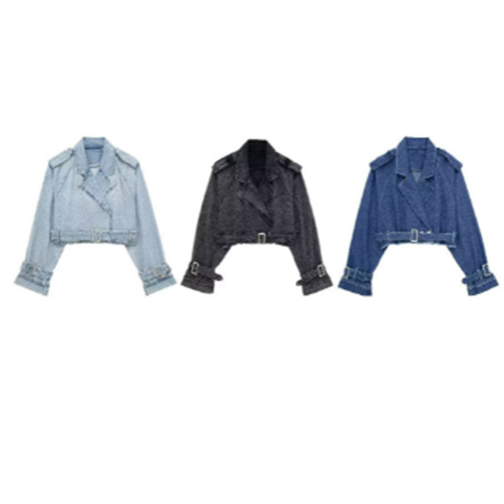 Women's Design Sense Niche Denim Trench Autumn Coats