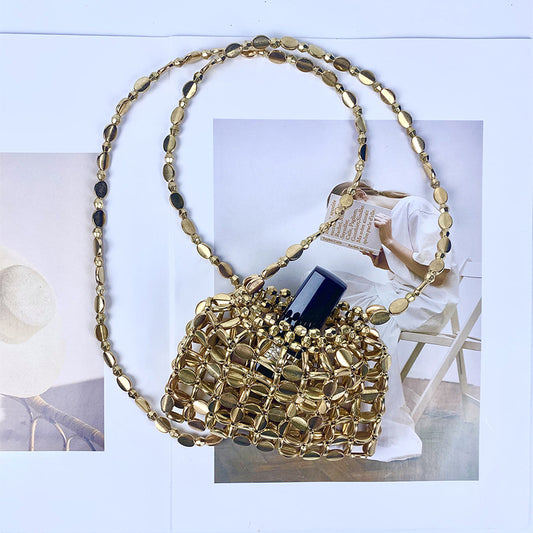 Shiny Retro Sequin Hand-woven Beaded Fashion Shoulder Bags