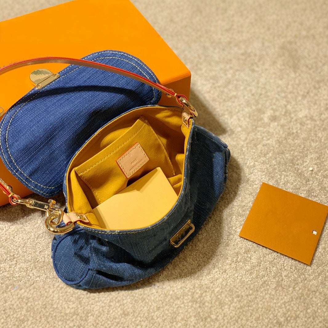 Women's Underarm Denim Ingot Dumpling Twist Shoulder Bags