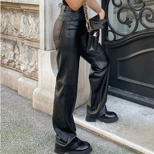Women's Cool Leather Casual Street Trendy Pants