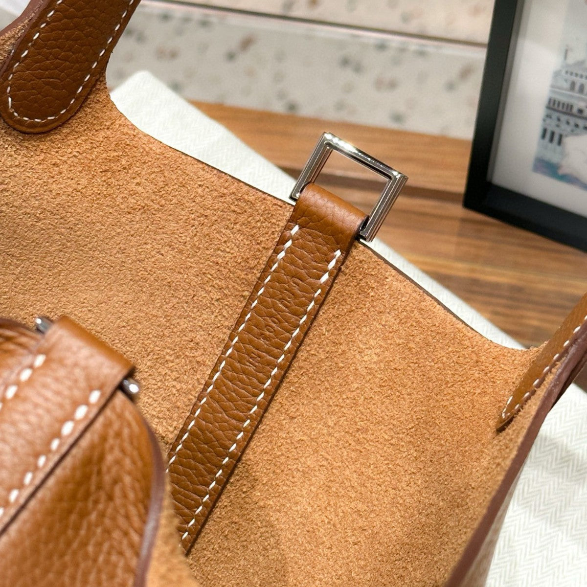 New Vegetable Basket Layer Thickness Cowhide Handbags