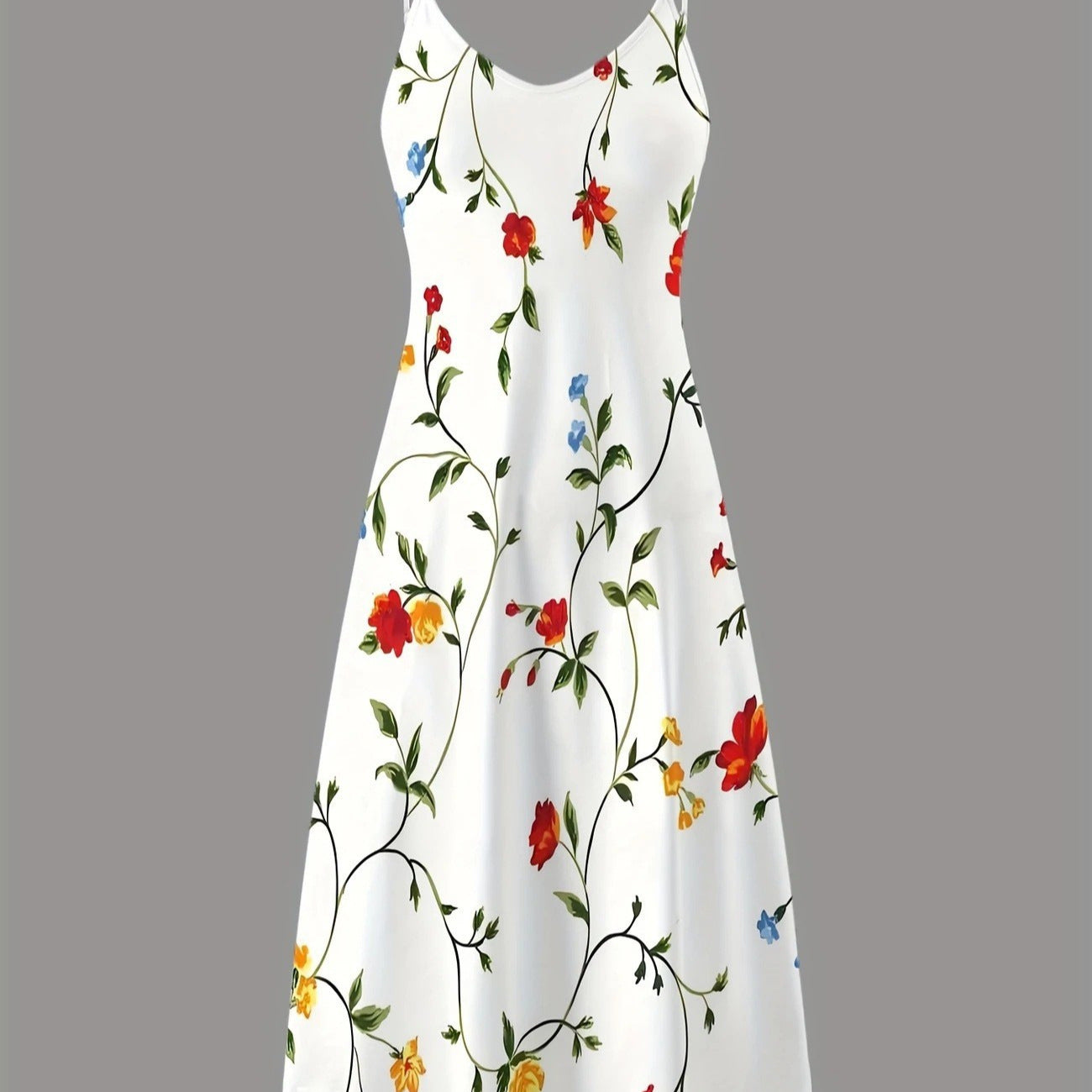 Floral Printed Sling Elegant Graceful Sleeveless Dress
